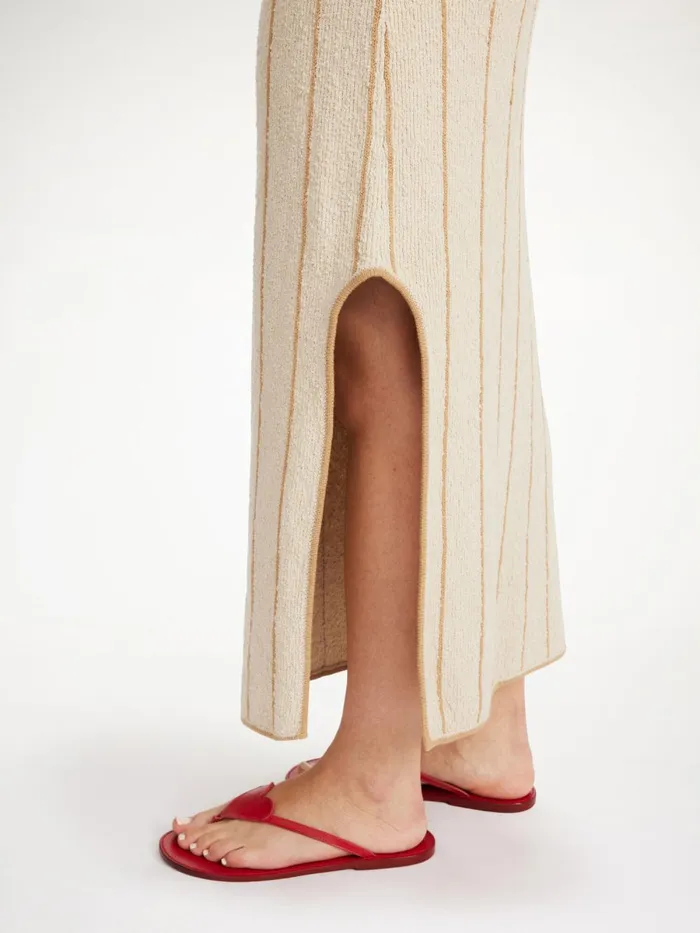 Hercula Maxi Skirt Oyster Gray Women By Malene Birger Knitwear