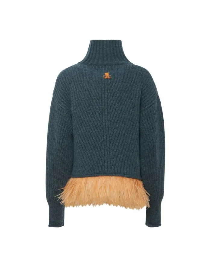 High Kick Sweater Blue Women La Double J Knitwear High Kick Sweater Blue Women La Double J Knitwear