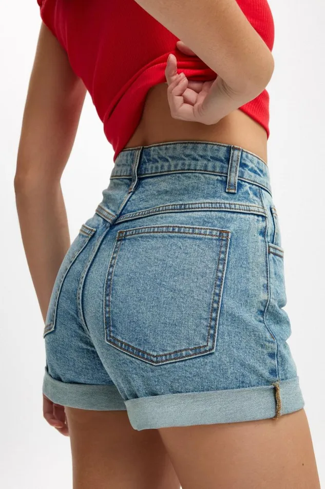High Rise Classic Stretch Denim Short Lake Blue Women Cotton On Shorts High Rise Classic Stretch Denim Short Lake Blue Women Cotton On Shorts
