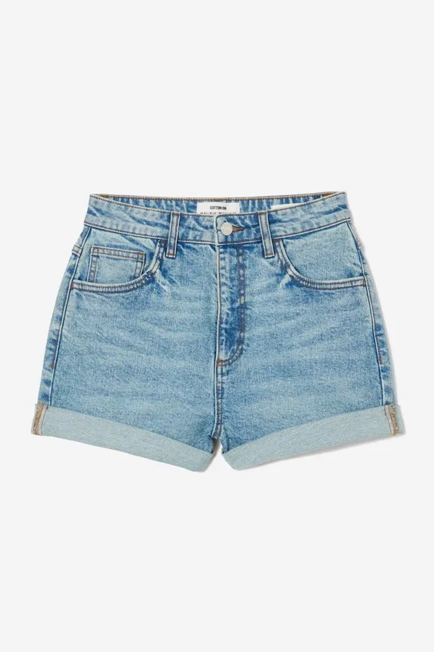 High Rise Classic Stretch Denim Short Lake Blue Women Cotton On Shorts High Rise Classic Stretch Denim Short Lake Blue Women Cotton On Shorts