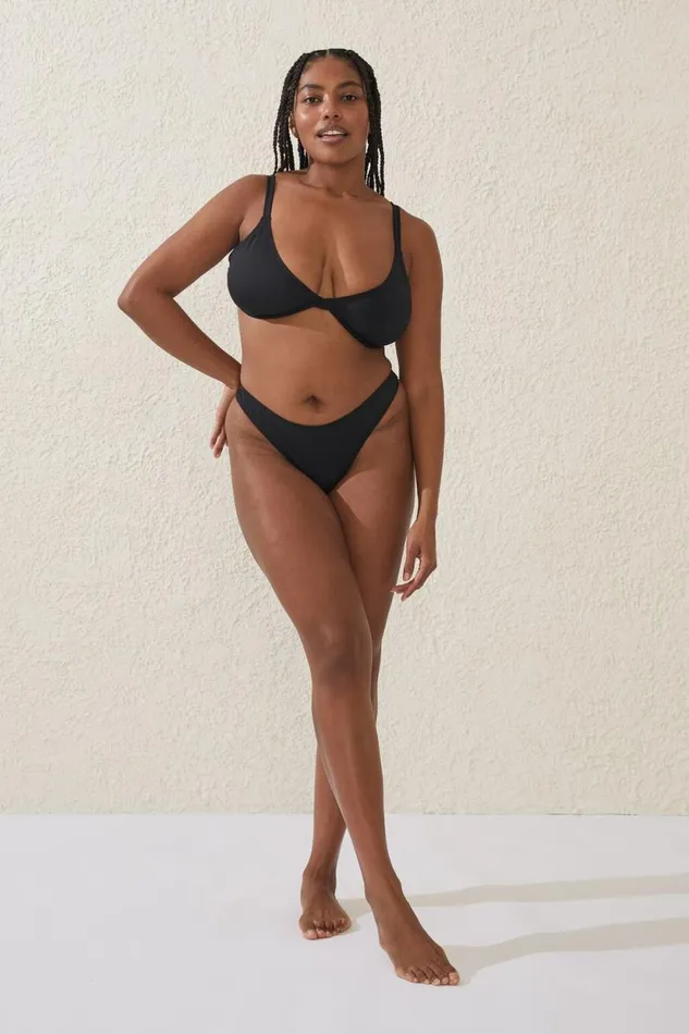 High Side Brazilian Seam Bikini Bottom Black Women Cotton On Bikinis