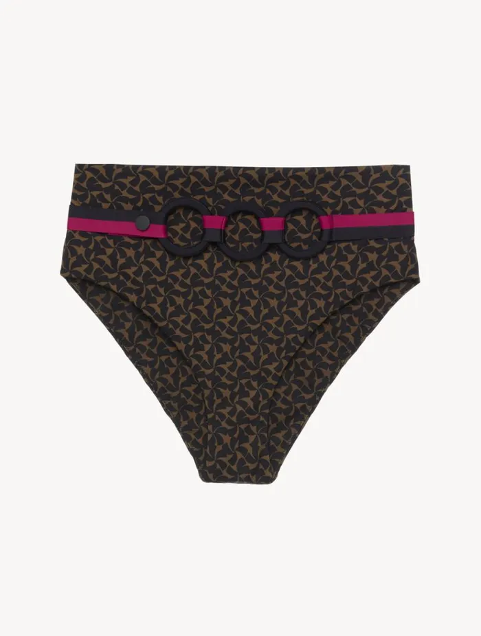 Highwaisted Belted Bikini Briefs In Dark Green And Black Swim La Perla Bikinis Highwaisted Belted Bikini Briefs In Dark Green And Black Swim La Perla Bikinis