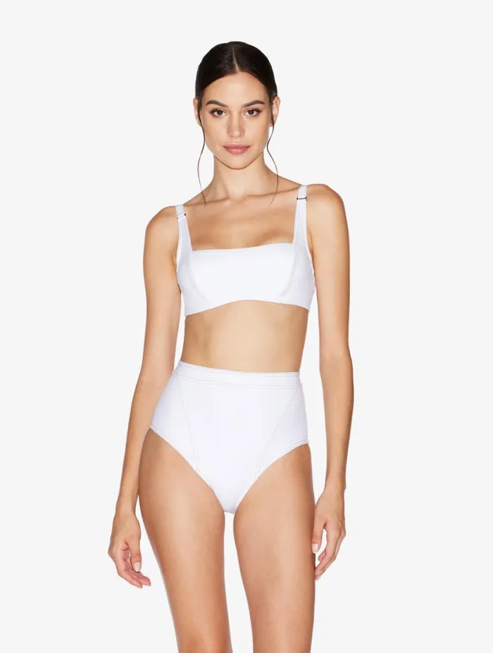 High Waisted Bikini Brief In White Swim La Perla Bikinis