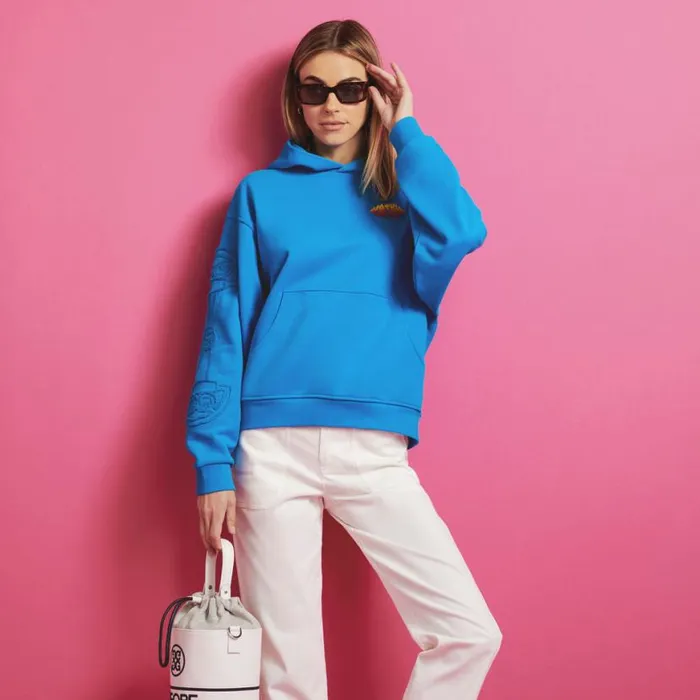 Hoodies and Tees Women GFORE MOTHER GOLFER OVERSIZED FRENCH TERRY HOODIE Catalina Hoodies and Tees Women GFORE MOTHER GOLFER OVERSIZED FRENCH TERRY HOODIE Catalina