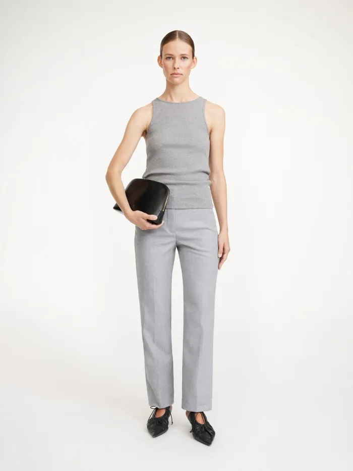 Igda StraightLeg Trousers Grey Melange Women By Malene Birger Trousers