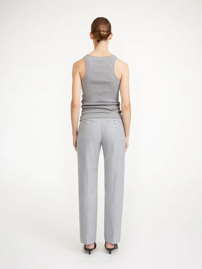 Igda StraightLeg Trousers Grey Melange Women By Malene Birger Trousers