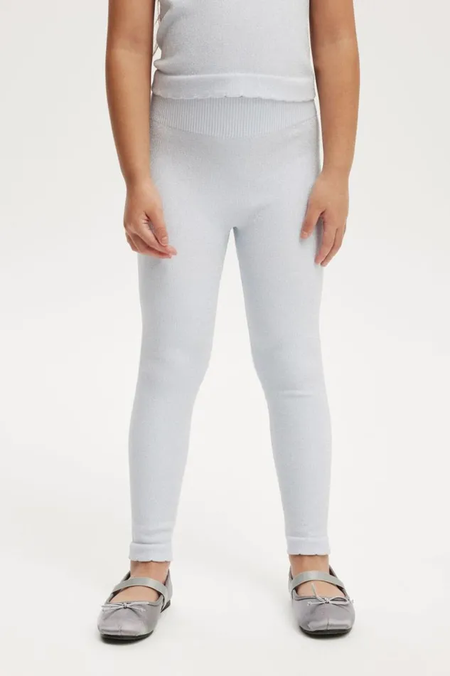 Imogen Seamfree Legging Morning Blue Metallicscallop Girls Cotton On Leggings Pants and Jeans