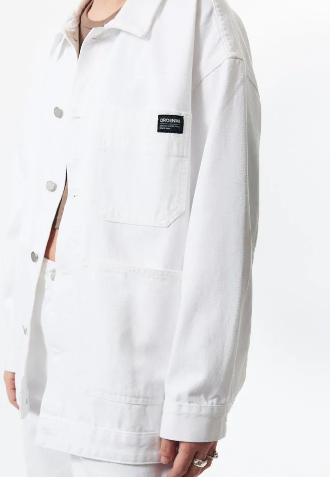 Ina Worker Jacket 8211 White White Women Dr Denim Outerwear