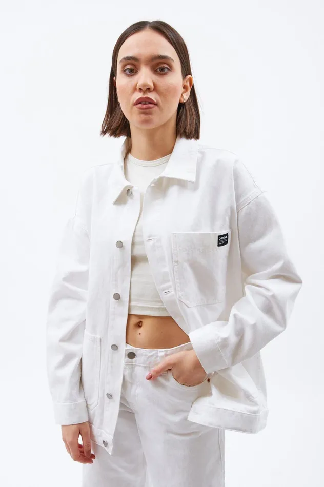 Ina Worker Jacket 8211 White White Women Dr Denim Outerwear