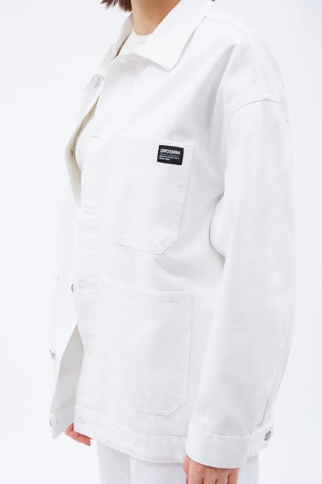 Ina Worker Jacket 8211 White White Women Dr Denim Outerwear