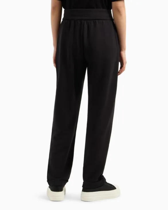 Interlock Trousers With Rhinestone Logo Black Women Armani Matching Sets Interlock Trousers With Rhinestone Logo Black Women Armani Matching Sets