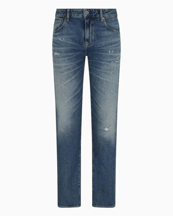 J13 Slim Fit Jeans In Cotton Denim Blue Men Armani Denim