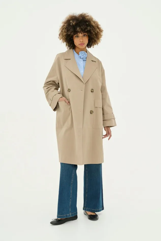 Jackets and Coats Women CULTURE CUaugustina Trenchcoat With Embroidery