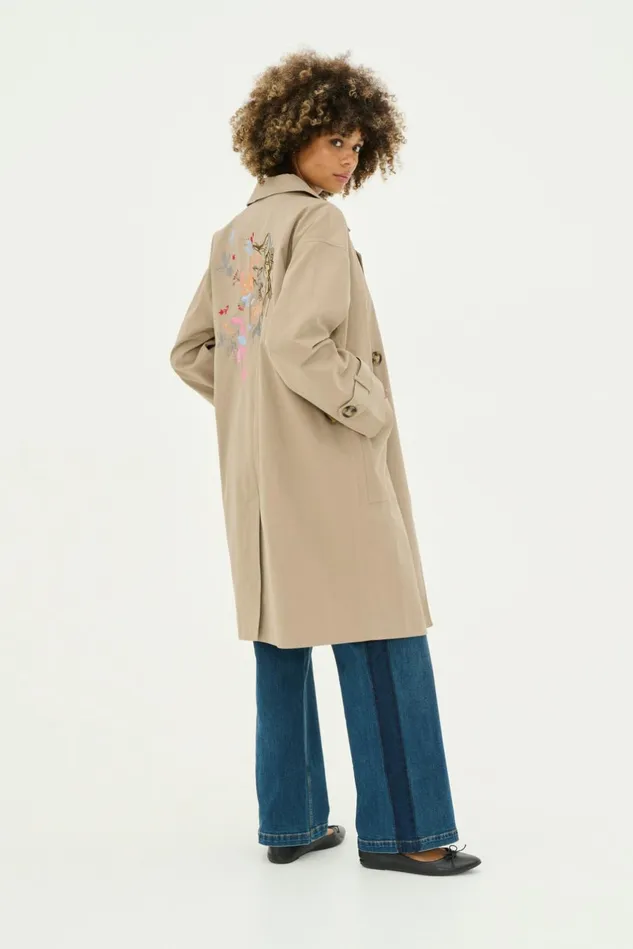Jackets and Coats Women CULTURE CUaugustina Trenchcoat With Embroidery