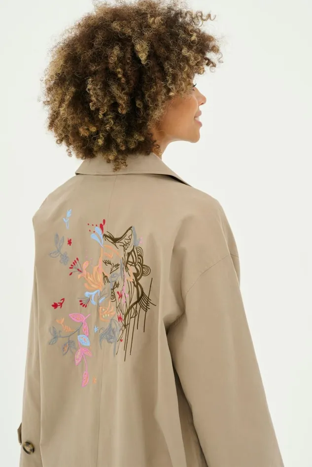 Jackets and Coats Women CULTURE CUaugustina Trenchcoat With Embroidery