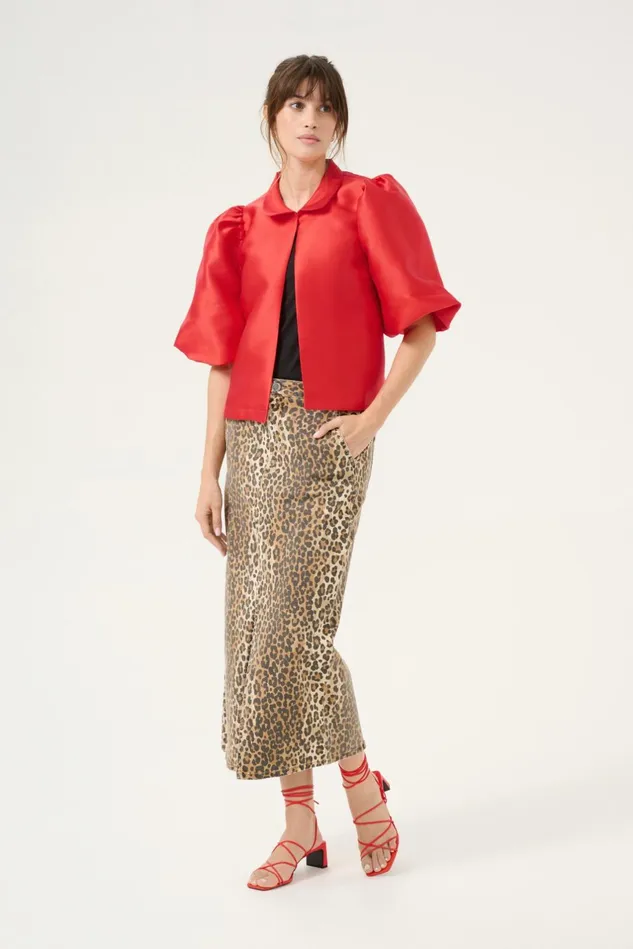 Jackets and Coats Women CULTURE CUtafta Satin Jacket Fiery Red