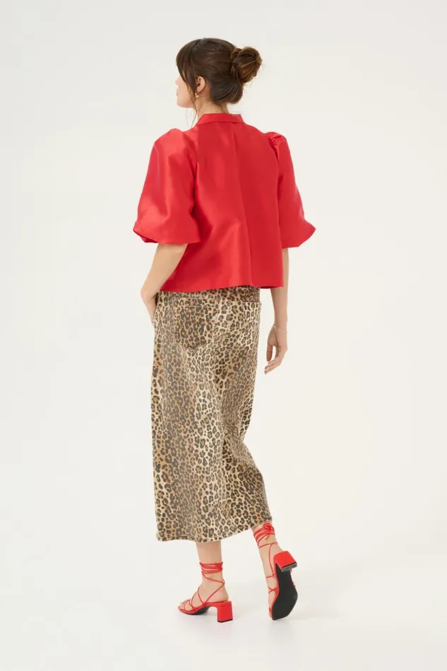 Jackets and Coats Women CULTURE CUtafta Satin Jacket Fiery Red