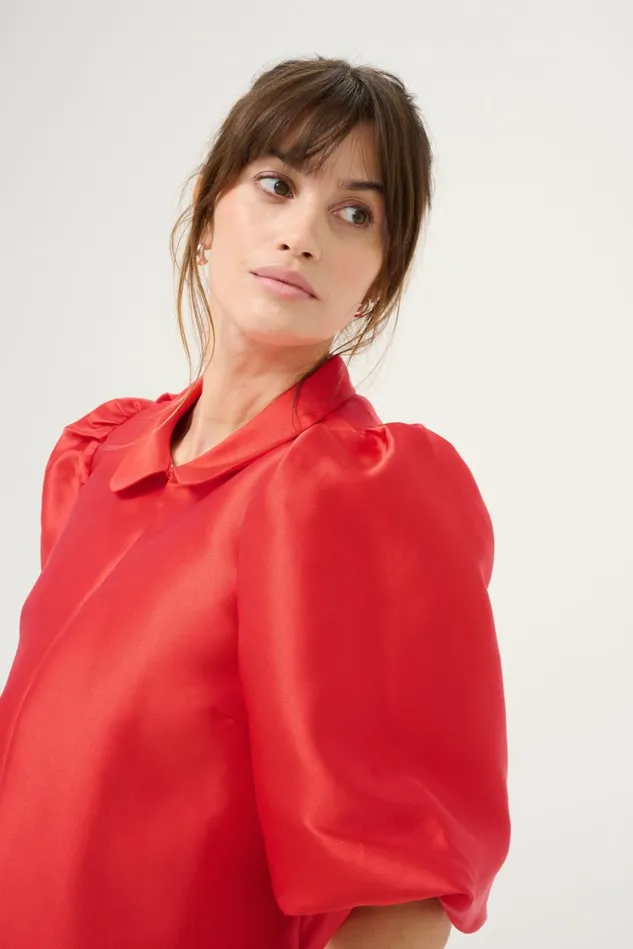 Jackets and Coats Women CULTURE CUtafta Satin Jacket Fiery Red