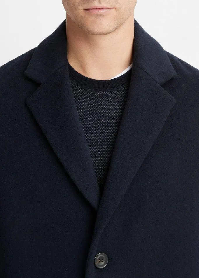 Jackets and Outerwear Men Vince Classic Italian WoolBlend Coat Coastal Blue Jackets and Outerwear Men Vince Classic Italian WoolBlend Coat Coastal Blue