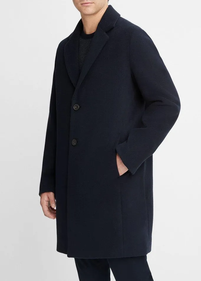 Jackets and Outerwear Men Vince Classic Italian WoolBlend Coat Coastal Blue Jackets and Outerwear Men Vince Classic Italian WoolBlend Coat Coastal Blue