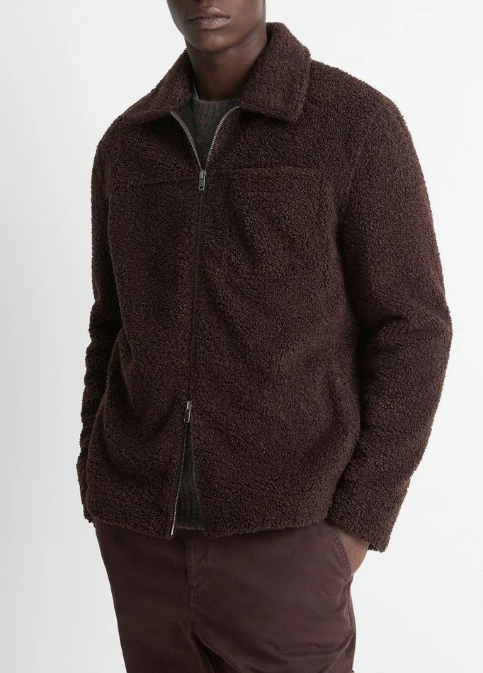 Jackets and Outerwear Men Vince Sherpa Jacket Oxblood Jackets and Outerwear Men Vince Sherpa Jacket Oxblood