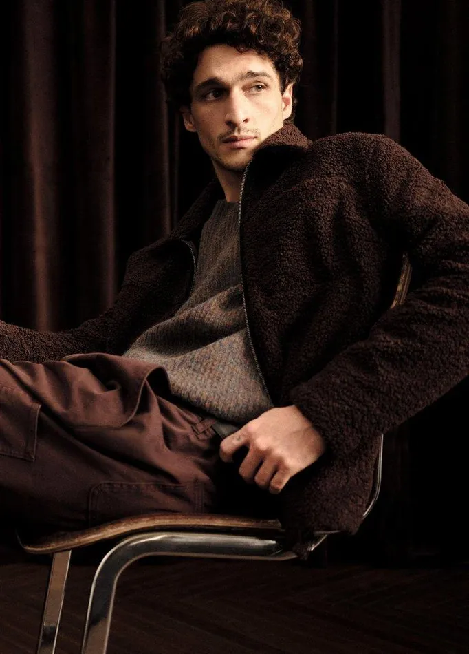 Jackets and Outerwear Men Vince Sherpa Jacket Oxblood Jackets and Outerwear Men Vince Sherpa Jacket Oxblood
