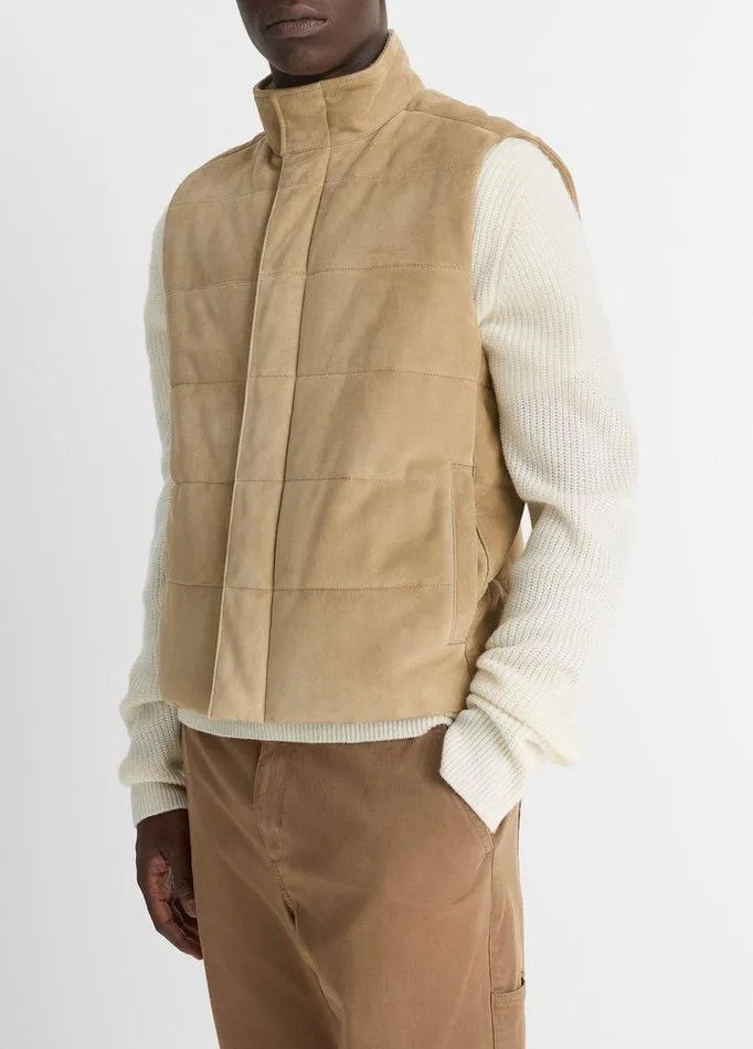 Jackets and Outerwear Men Vince Suede Vest Bristle Khakiheather Sheep Jackets and Outerwear Men Vince Suede Vest Bristle Khakiheather Sheep