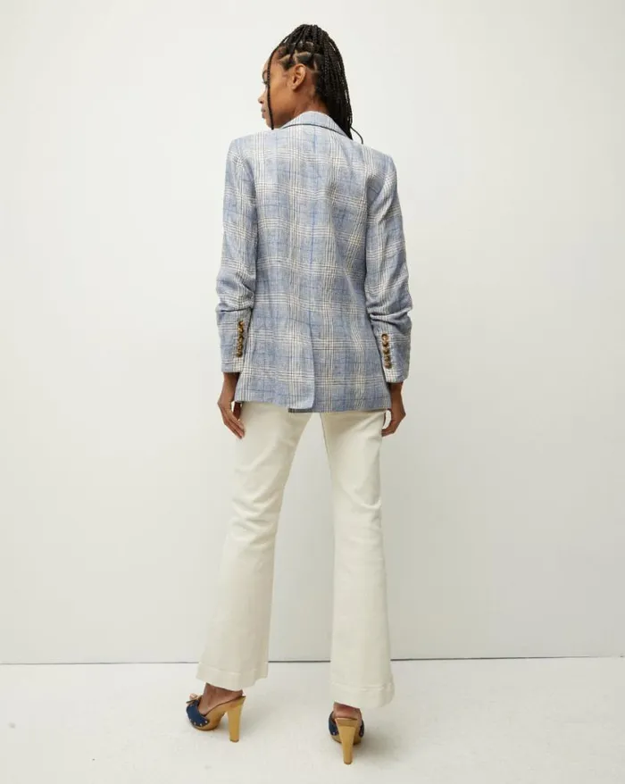 Jackets and Outerwear ShopJackets Veronica Beard Beacon Plaid Linen Dickey Jacket Blue Multi
