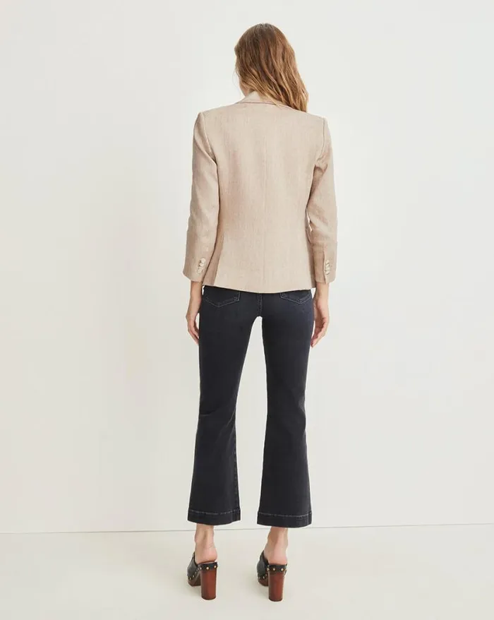 Jackets and Outerwear ShopJackets Veronica Beard Cutaway Linen Dickey Jacket Beige