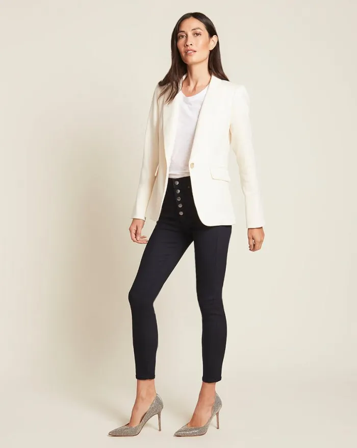 Jackets and Outerwear ShopJackets Veronica Beard Cutaway Linen Dickey Jacket Beige