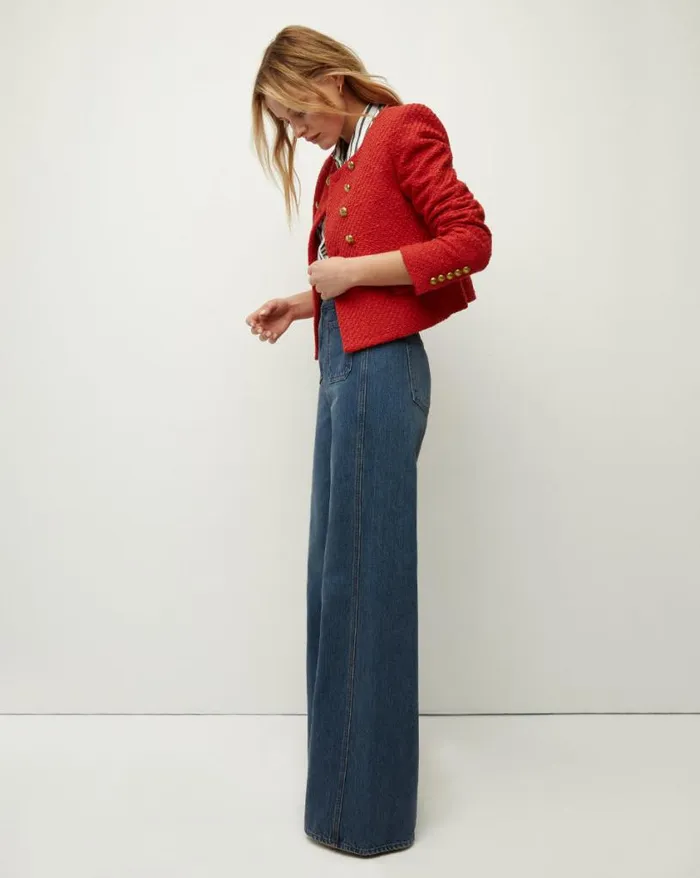 Jackets and Outerwear Shop Veronica Beard Bentley Tweed Jacket Nantucket Red