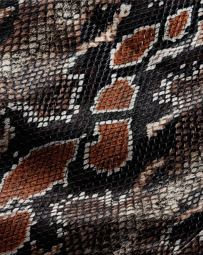 Jackets and Outerwear Shop Veronica Beard Fulham Python Vegan Leather Jacket Khaki Multi