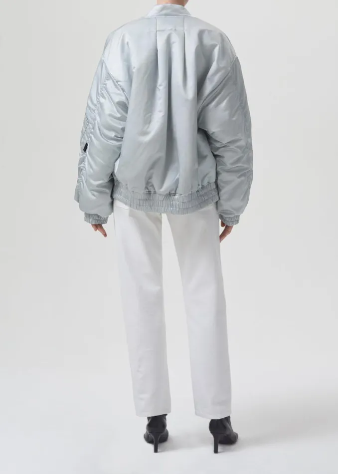Jackets and Outerwear Women Agolde Shoreditch Ski Club X AGOLDE Nisa Bomber Jacket In Oyster