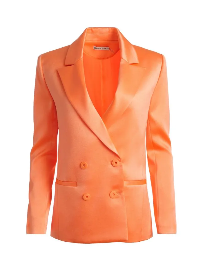 Jackets Coats Women Alice Olivia SANTOS DOUBLE BREASTED BOYFRIEND BLAZER Coral