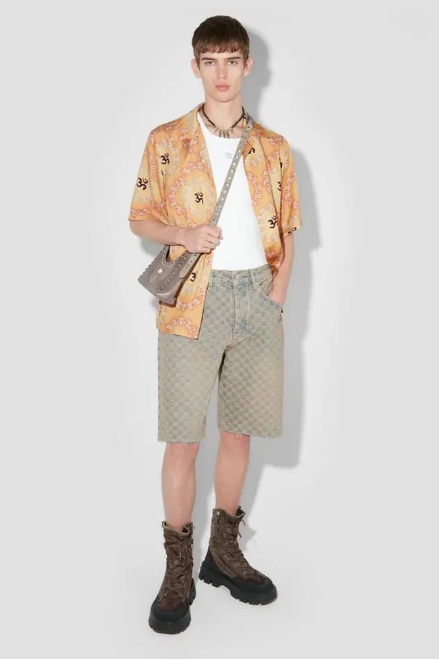 Jacquard Denim Monogram Shorts Blue Men MISBHV Shorts