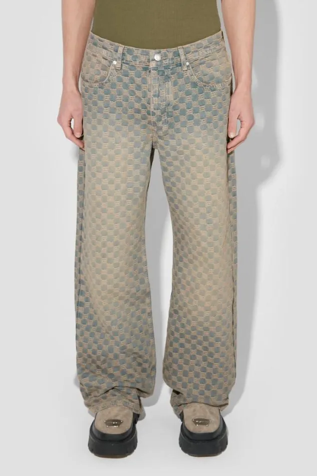 Jacquard Denim Monogram Trousers Blue Men MISBHV Trousers