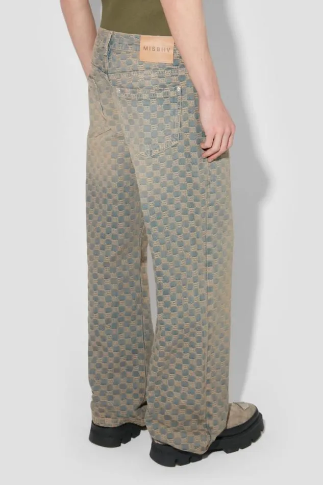 Jacquard Denim Monogram Trousers Blue Men MISBHV Trousers