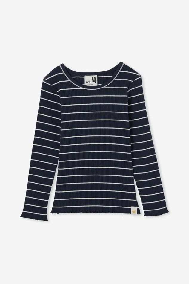 Jade Crew Navy Blazervanilla Stripe Girls Cotton On Tops and TShirts Jade Crew Navy Blazervanilla Stripe Girls Cotton On Tops and TShirts