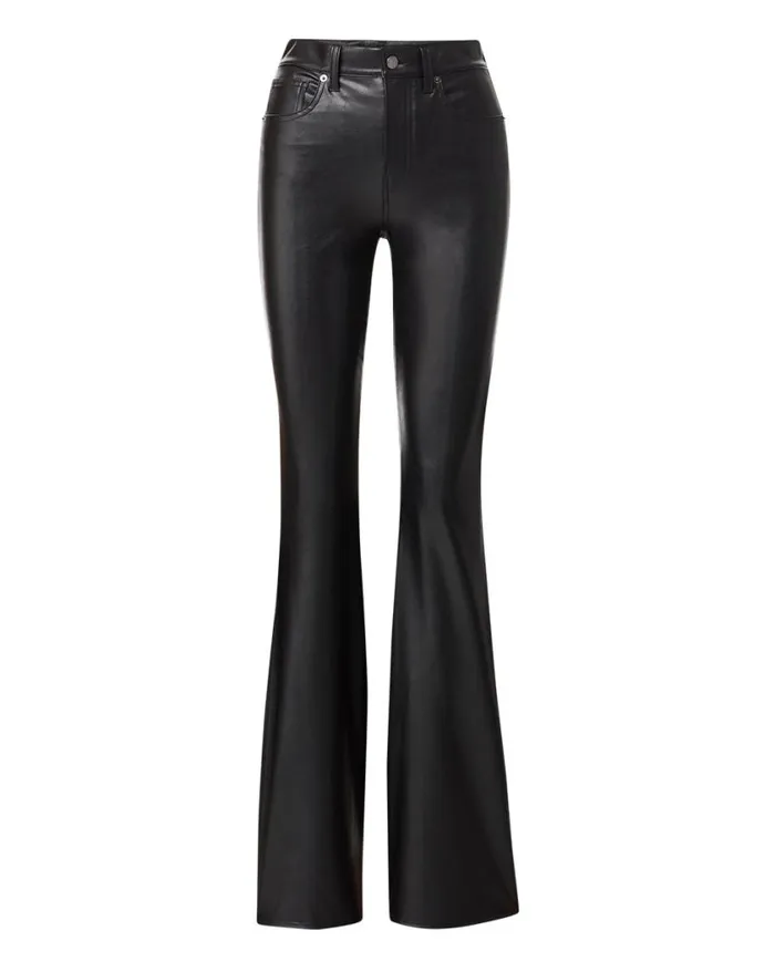 Jeans Shop Veronica Beard Beverly Vegan Leather SkinnyFlare Pant Extended Black