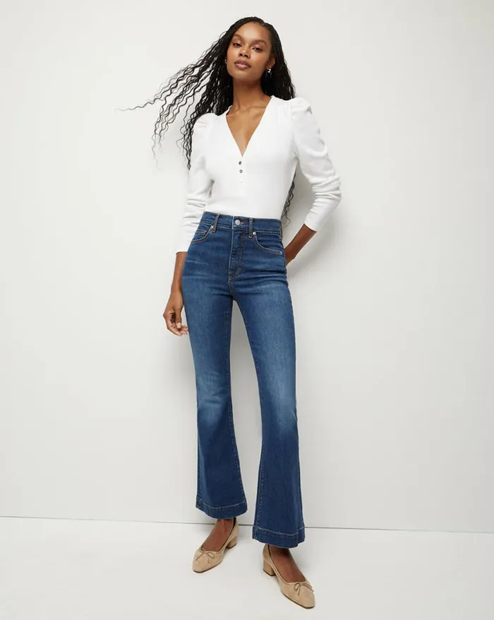 Jeans Shop Veronica Beard Carson KickFlare Jean Bright Blue