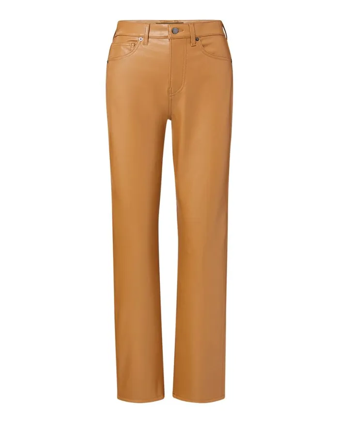 Jeans Shop Veronica Beard Joey Vegan Leather StraightLeg Pant Cognac