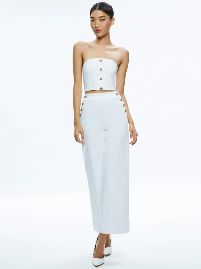 Jeans Women Alice Olivia NARIN HIGH RISE JEAN Off White