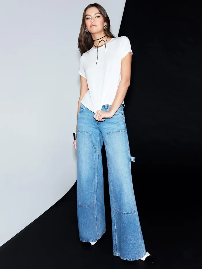 Jeans Women Alice Olivia PAINTER JEAN Georgia Vintage Blue