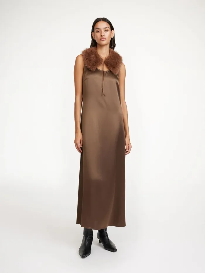 Jerrica Maxi Dress Warm Brown Women By Malene Birger Dresses