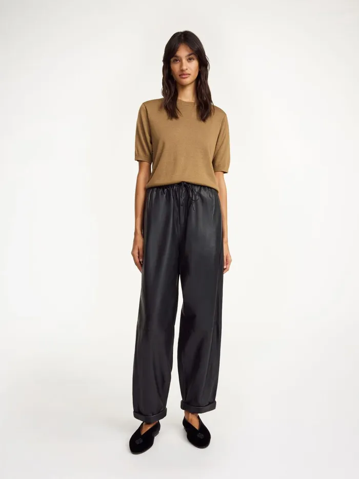 Joanni Leather Trousers Black Women By Malene Birger Trousers