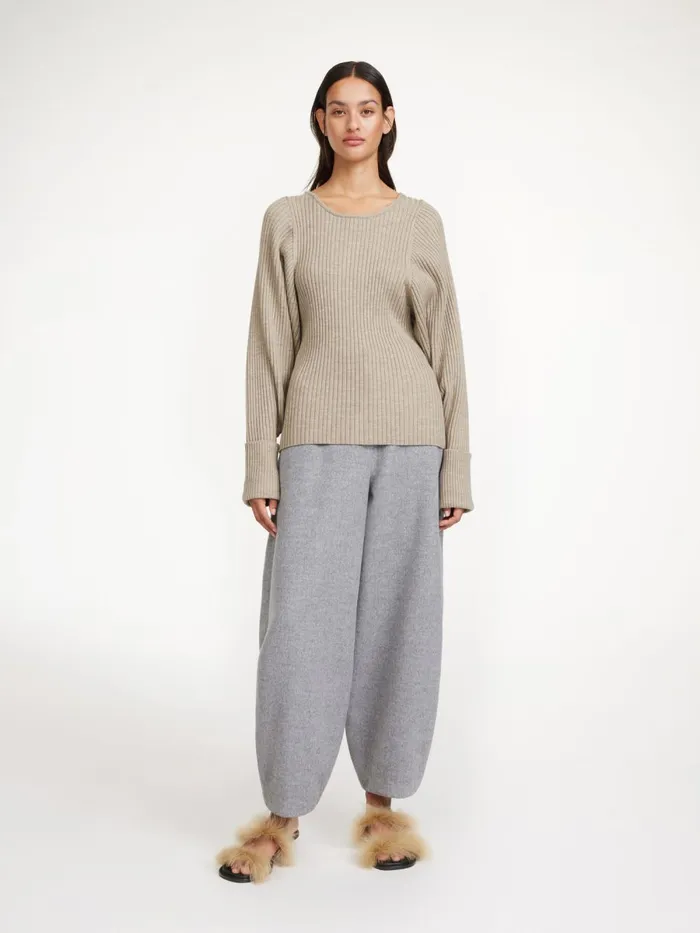 Kadence Wool Sweater Old Beige Women By Malene Birger Knitwear