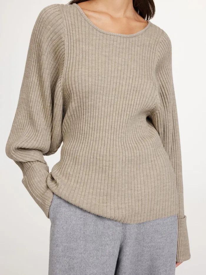 Kadence Wool Sweater Old Beige Women By Malene Birger Knitwear