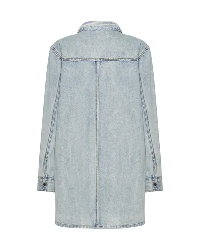 KANSAS BLUE TRUCKER SHIRT DRESS Women One Teaspoon Denim Dresses KANSAS BLUE TRUCKER SHIRT DRESS Women One Teaspoon Denim Dresses