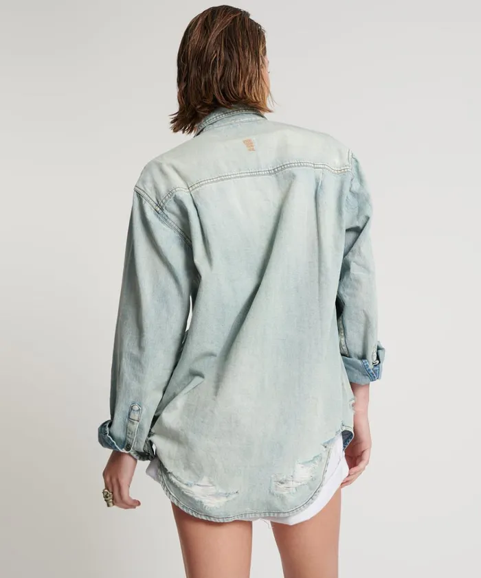 KANSAS EVERYDAY DENIM SHIRT Women One Teaspoon Denim Shirts KANSAS EVERYDAY DENIM SHIRT Women One Teaspoon Denim Shirts