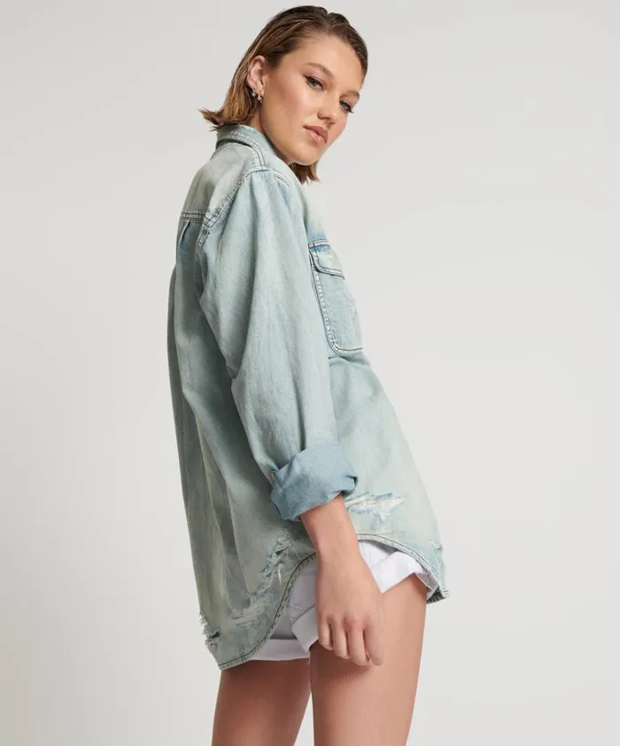KANSAS EVERYDAY DENIM SHIRT Women One Teaspoon Denim Shirts KANSAS EVERYDAY DENIM SHIRT Women One Teaspoon Denim Shirts